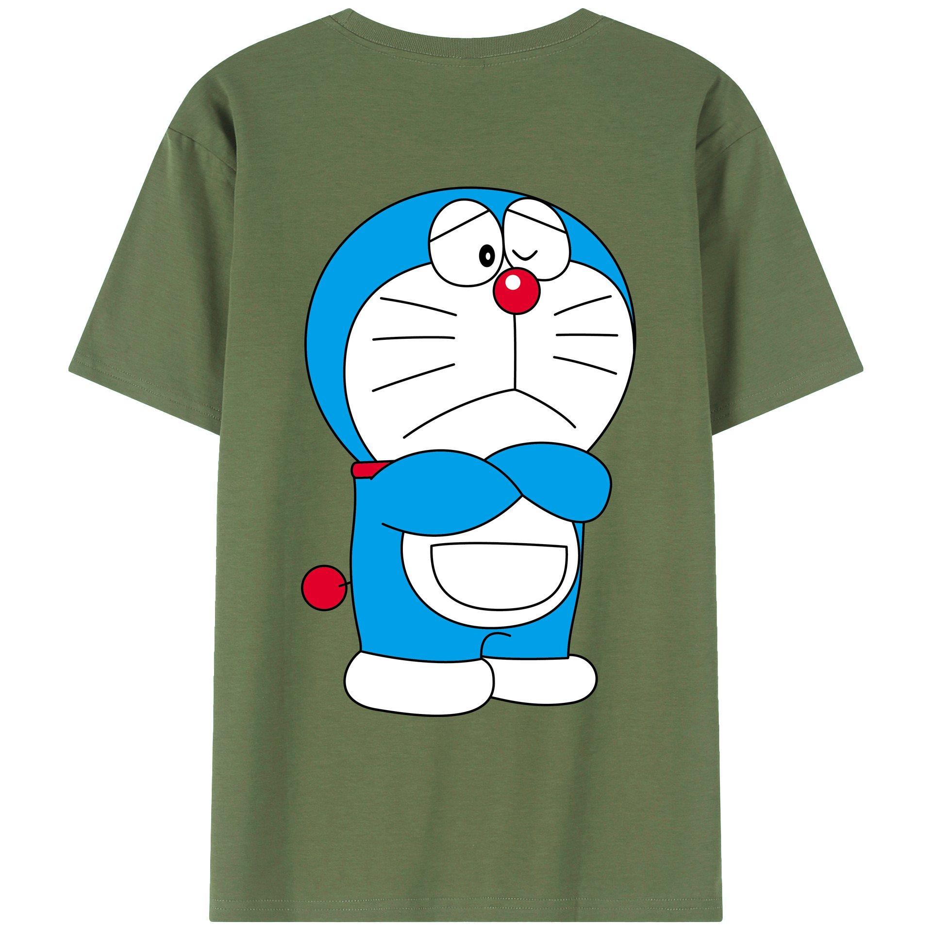 （画像用） ドラえもん Doraemon 綿100％ メンズ半袖Tシャツ（バックプリント） 通気性